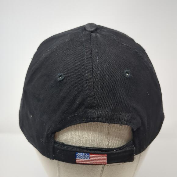 Support Our Troops U.S. Flag Strapback Baseball Cap Black OS Hi-Way Distributing - Picture 7 of 10